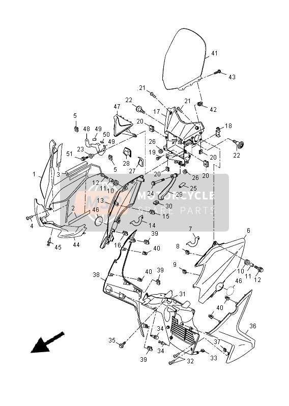 Yamaha YP250RA 2015 Windscherm voor een 2015 Yamaha YP250RA